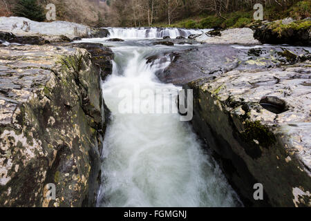 Wasserfälle in der Rheidol Tal, Ceredigion, Wales Stockfoto