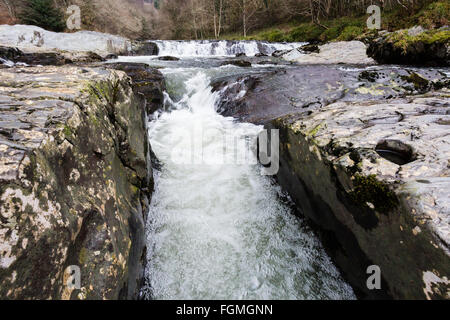 Wasserfälle in der Rheidol Tal, Ceredigion, Wales Stockfoto