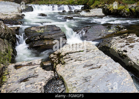 Wasserfälle in der Rheidol Tal, Ceredigion, Wales Stockfoto