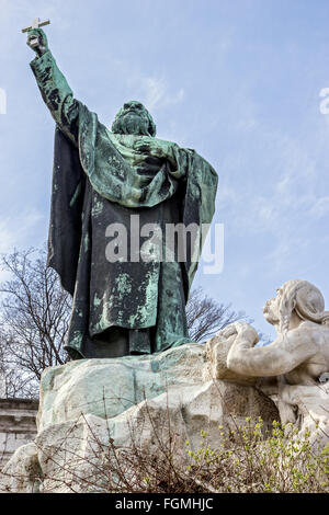 Das Denkmal für Bischof Gellert in Budapest, Ungarn Stockfoto