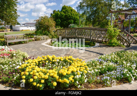 Dorf in Kent Sevenoaks Vine Cricket Garten hübsche Blume Anzeige Mitte Sommer Stockfoto