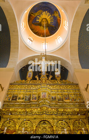 Griechenland, Kreta, Bei Chania, Akrotiri-Halbinsel, Kloster Moni Agia Triada, sterben Ikonostase in der Klosterkirche Stockfoto