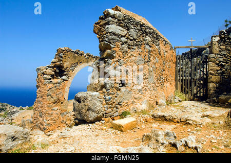 Griechenland, Kreta, Bei Chania, Akrotiri-Halbinsel, Ruinen bin Weg Zum Kloster Katholikou, Bei der Bärenhöhle Stockfoto