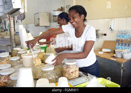 Panama City; Ceviche Meeresfrüchte Cocktails auf dem Panama Fish Market Mercado de Mariscos Mittelamerika Stockfoto