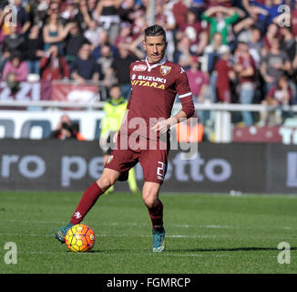 Turin, Italien. 21. Februar 2016. Giuseppe Vives in Aktion während der Serie A Fußballspiel zwischen Turin und Carpi FC. Das Endergebnis des Spiels ist 0-0 © Nicolò Campo/Pacific Press/Alamy Live News Stockfoto