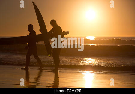 Surfer Sonnenuntergang, La Jolla, Kalifornien, USA Stockfoto