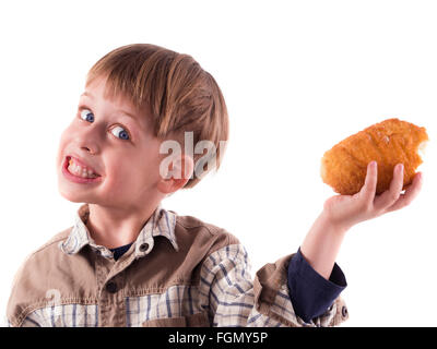 junge Donut Essen Stockfoto