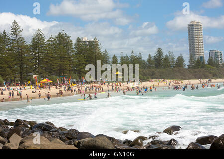 Burleigh Heads und seinen Strand an der Gold Coast in Queensland, Australien Stockfoto