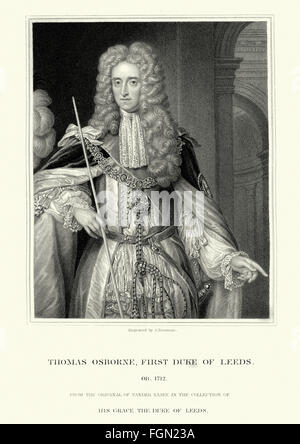 Porträt von Thomas Osborne, 1. Duke of Leeds 1632 bis 1712, englischer Staatsmann, der in einer Vielzahl von Büros unter Königen Cha serviert Stockfoto