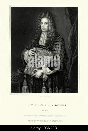 Porträt von John Somers, 1st Baron Somers 1651 bis 1716 eine englische Whig Jurist und Staatsmann. Stockfoto