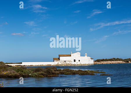 Moinho de Mare, Tidal Mill, Quinta de Marim, natürlichen Park Ria Formosa, Algarve, Portugal Stockfoto