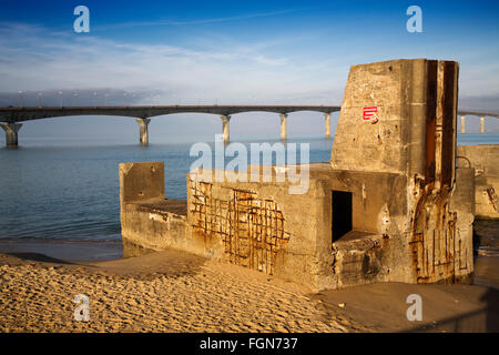 Brücke von La Rochelle, Ile de Ré, Charente-Maritime-Frankreich Stockfoto