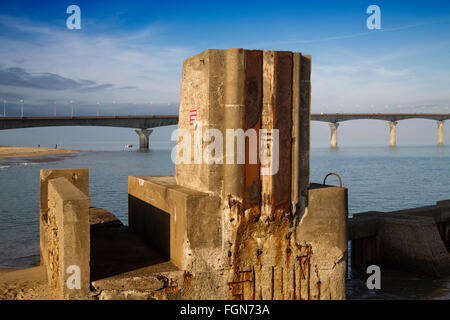 Brücke von La Rochelle, Ile de Ré, Charente-Maritime-Frankreich Stockfoto