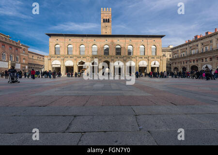 Palazzo del Podestà in Piazza Maggiore, in der Altstadt von Bologna, Italien Stockfoto