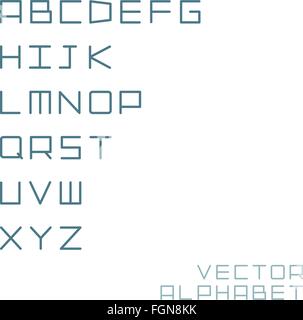 Vektor einfache Alphabet gemacht von geraden Linien Stock Vektor