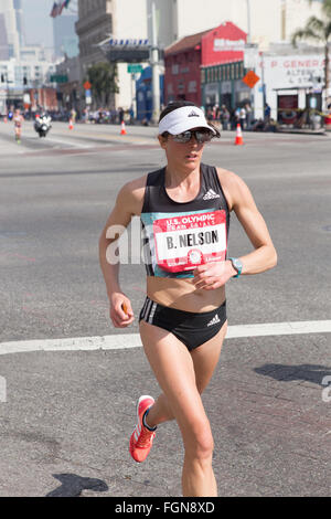 Brianne Nelson uns Marathon Olympiatrials in Los Angeles Kalifornien 13. Februar 2016 Stockfoto