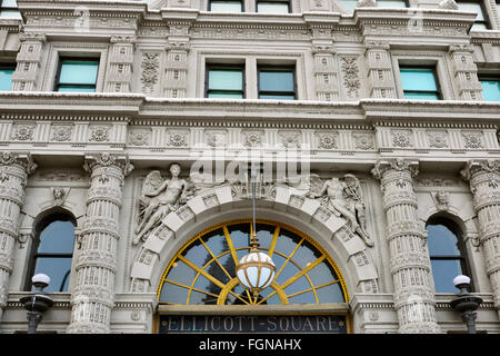 Eintrag Gesicht von Ellicott Gebäude in der Innenstadt von Buffalo NY Stockfoto