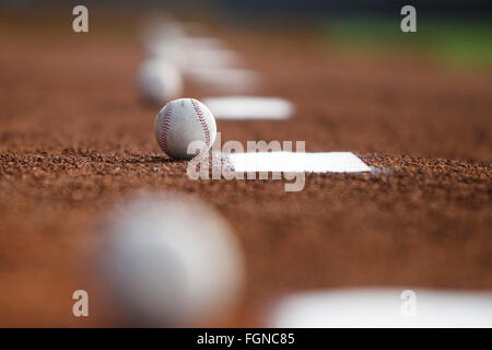 Port Charlotte, Florida, USA. 21. Februar 2016. WILL VRAGOVIC | Times.Baseballs in der Bullpen für das erste offizielle Training für Pitcher und Catcher in der Tampa Bay Rays Spring Training Anlage in Charlotte Sportpark in Port Charlotte, Florida auf Sonntag, 21. Februar 2016 fertig. © Willen Vragovic/Tampa Bay Times / ZUMA Draht/Alamy Live News Stockfoto