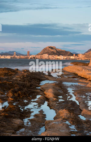 Cabo de las Huertas, felsige Küste, Alicante, spanien Stockfoto