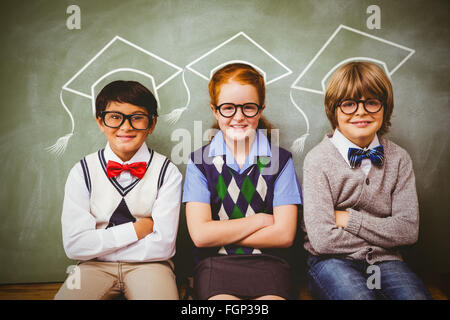 Zusammengesetztes Bild der Graduierung Hut Vektor Stockfoto