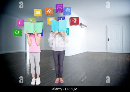 Zusammengesetztes Bild der Grundschule Schüler lesen Stockfoto