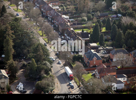 Luftaufnahme einer typischen heimischen s Mittelschicht Englisch Straße in Banbury, Oxfordshire, Vereinigtes Königreich Stockfoto