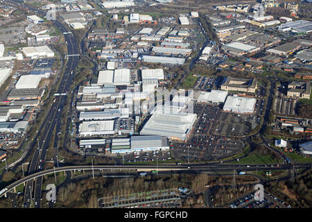 Luftbild von Riverside Retail und Riverside Business Park, Lenton Lane, Nottingham, UK Stockfoto