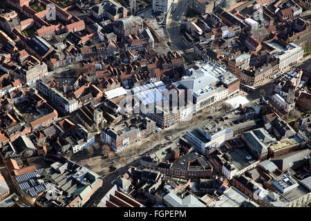 Luftaufnahme des Piccadilly im Stadtzentrum von York, UK Stockfoto