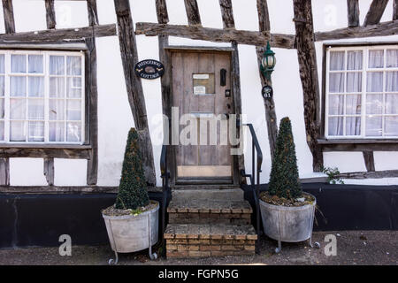 Halbe Fachwerkhaus mittelalterlichen Häuschen, Lavenham, Suffolk, UK Stockfoto