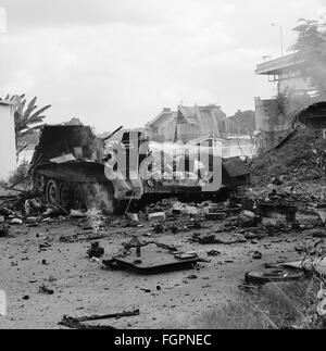 Vietnamkrieg, Terroranschlag der Roten Khmer gegen die Hauptstadt Phnom Penh, zerstörte Brücke über den Tonle SAP, 7.10.1972, zusätzliche-Rechte-Clearences-nicht verfügbar Stockfoto