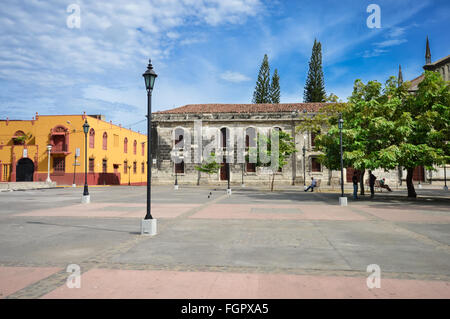 Der Hauptplatz von der Kolonialstadt Leon, Nicaragua Stockfoto