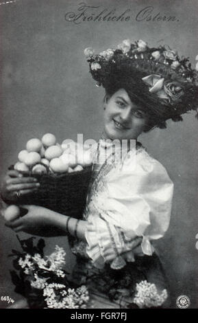 Ostern, 'Fröhliche Ostern', Grußkarte, Neue Photographische Gesellschaft (NPG), Berlin, um 1910, zusätzliche-Rechte-Clearenzen-nicht verfügbar Stockfoto