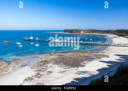 Flinders zurück Strand und Pier an einem heißen Sommerabend auf der Mornington-Halbinsel, Victoria, Australien Stockfoto