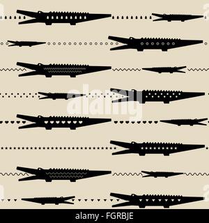 Zoo-Muster mit Krokodilen Stock Vektor