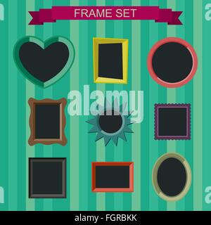Digitale Bilderrahmen im flachen Stil. Stock Vektor