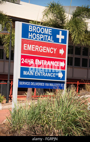 Broome-Krankenhaus in Broome, Küsten-, Perlentauchen und touristischen Stadt in der Kimberley-Region, Western Australia. Stockfoto