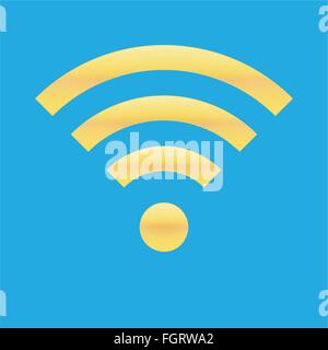 WiFi-Symbol blau gelb Stock Vektor