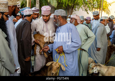 Der Freitag Vieh Markt, Nizwa, Ad Dakhiliyah Region, Oman Stockfoto