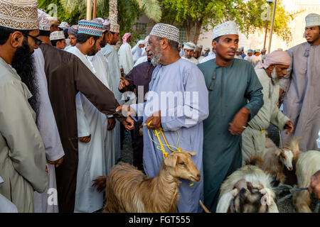 Der Freitag Vieh Markt, Nizwa, Ad Dakhiliyah Region, Oman Stockfoto