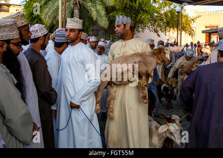 Der Freitag Vieh Markt, Nizwa, Ad Dakhiliyah Region, Oman Stockfoto