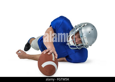 American Footballspieler kämpfen um den Ball zu fangen Stockfoto