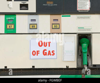Aus Benzin Stockfoto