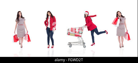 Zusammengesetztes Bild der verschiedenen eleganten Brünette Stockfoto