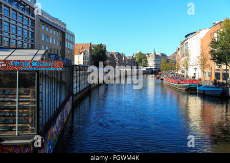 Schwimmende Blumenmarkt, Bloemenmarkt, Amsterdam, Niederlande Stockfoto