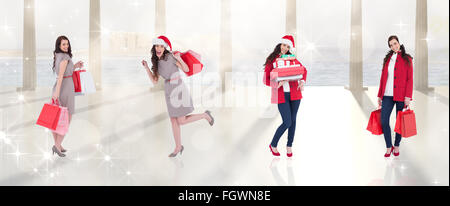 Zusammengesetztes Bild der verschiedenen eleganten Brünette Stockfoto