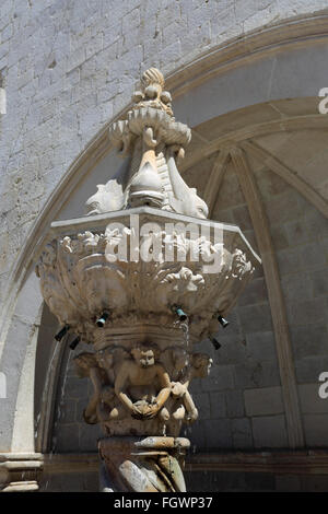 Kleine Onofrios Brunnen, Main Street, Dubrovnik, Dubrovnik-Neretva County, Dalmatien, Adria, Kroatien, Balkan, Stockfoto