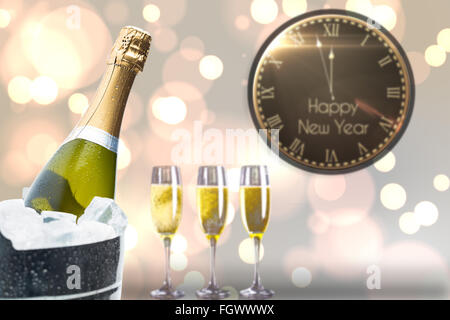 Zusammengesetztes Bild von Schwarz und gold Neujahrsbotschaft Stockfoto