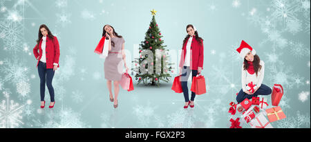 Zusammengesetztes Bild der verschiedenen eleganten Brünette Stockfoto