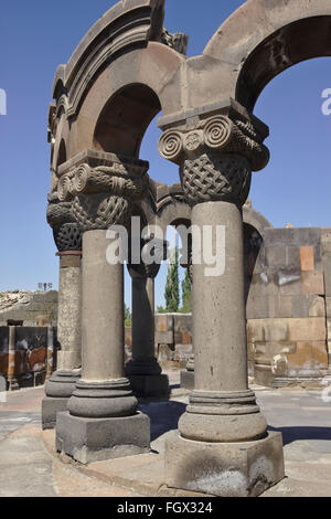 Ruine der Zvartnots Kathedrale, Armenien Stockfoto