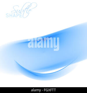 Abstrakte Licht blau glatt transluzente einfache Form auf weißem Hintergrund. Fraktale Grafiken Stockfoto